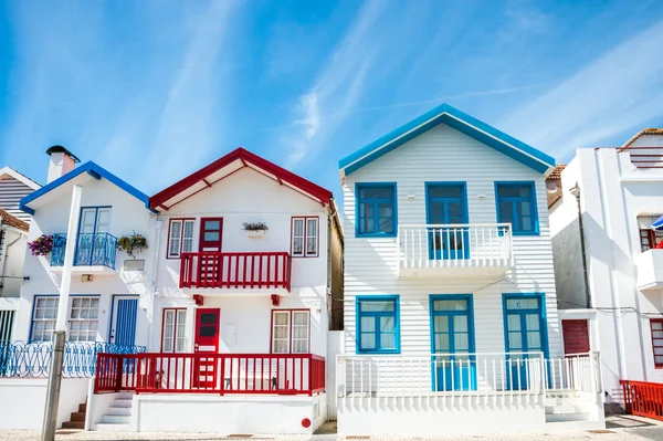 Colorful houses in Costa Nova, Aveiro, Portugal