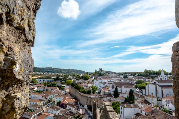 Obidos Portugal.  view of Obidos, Obidos is an ancient medieval Portuguese village, from the 11th century, still inside castle walls. Obidos, Portugal.