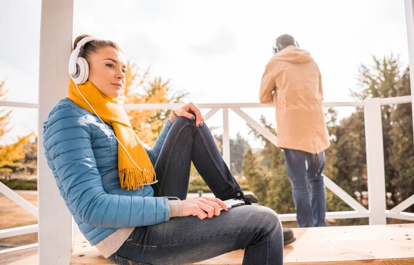 Beautiful woman in headphones