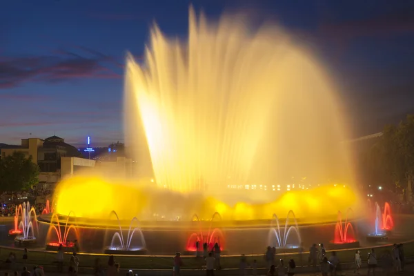 People watching lights show of the Magic Fountain of Montjuic.