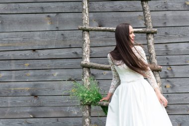 güzel bir gelin buketi ile