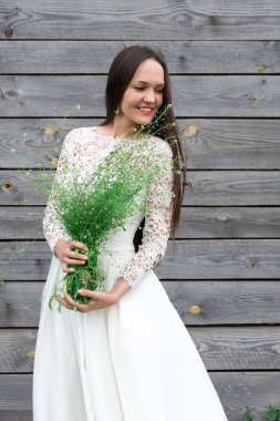 güzel bir gelin buketi ile