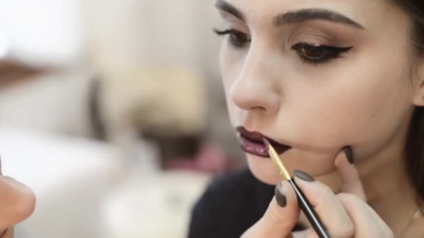 Styliste faisant maquillage — Video