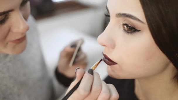 Stylist doing makeup — Stock Video
