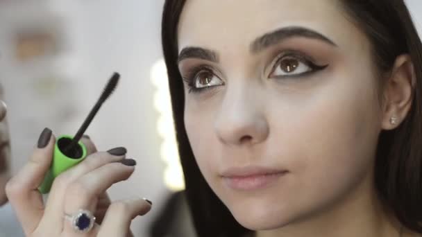 Estilista haciendo maquillaje — Vídeos de Stock