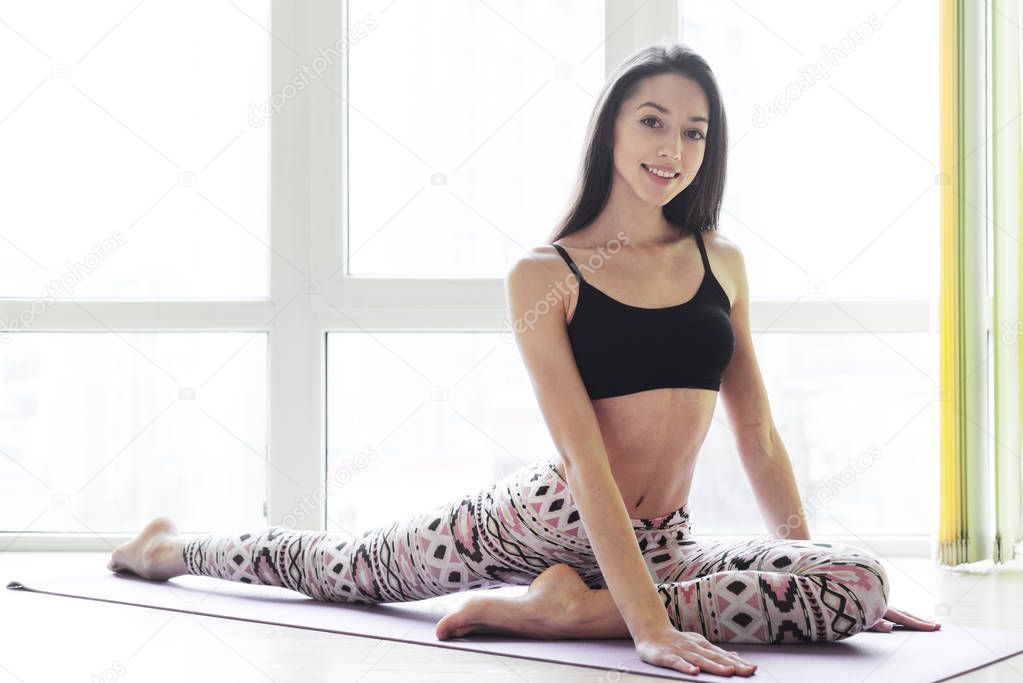 beautiful woman doing yoga