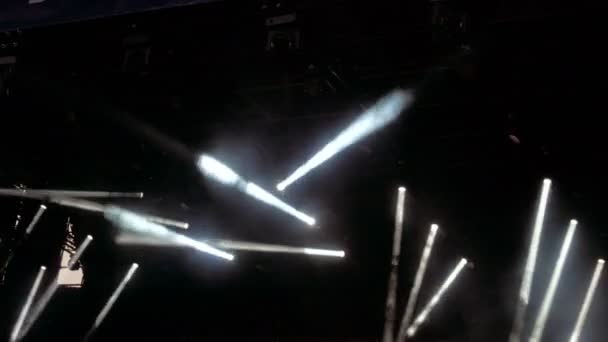 Bright stage Colorful lights flashing — Stock Video