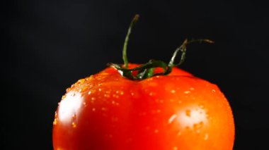 siyah arka plan üzerine organik kırmızı domates
