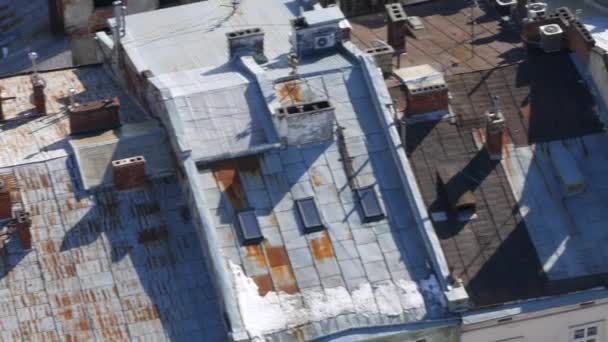 Házak lviv urkaine teteje — Stock videók