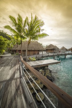 Günbatımı lüks bungalov Bora Bora