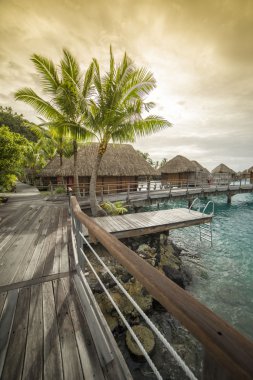 Luxury bungalow in Bora Bora, French Polynesia clipart