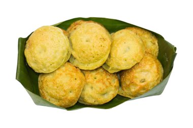 Hindistan cevizi sütü muz üzerinde gelen Tay tatlı bırakın plaka.