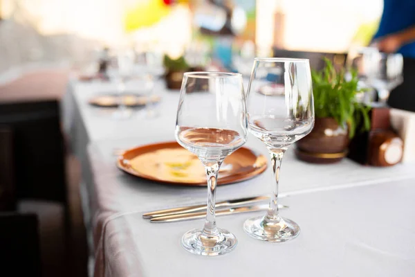 Elegante Mesa Restaurante Aire Libre — Foto de Stock