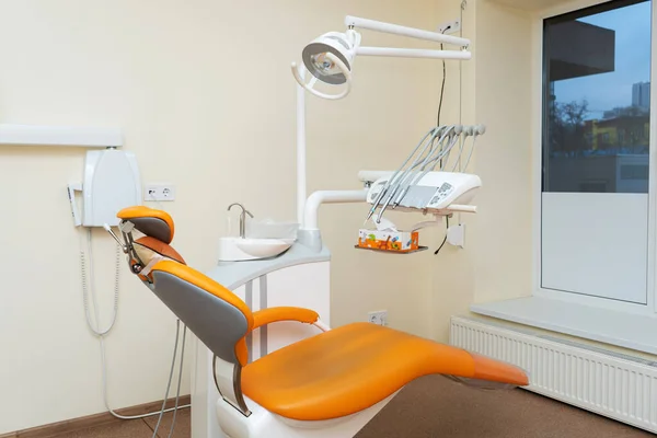 Interiör Elegant Modern Tandläkare Kontor Orange Stil — Stockfoto