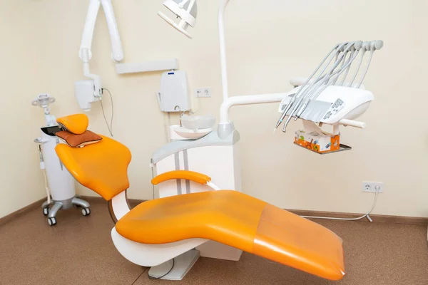 Interiör Elegant Modern Tandläkare Kontor Orange Stil — Stockfoto