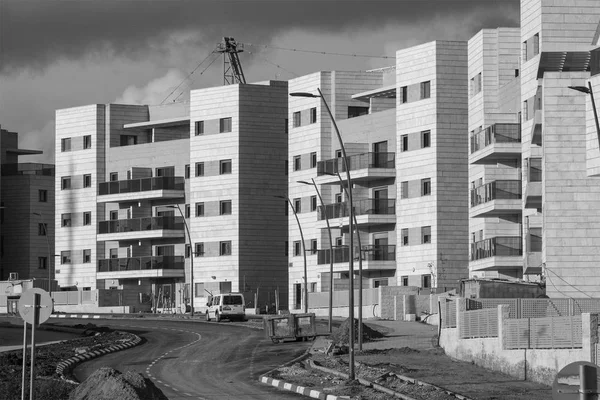 New ready residential neighborhood - last development steps .Black and White