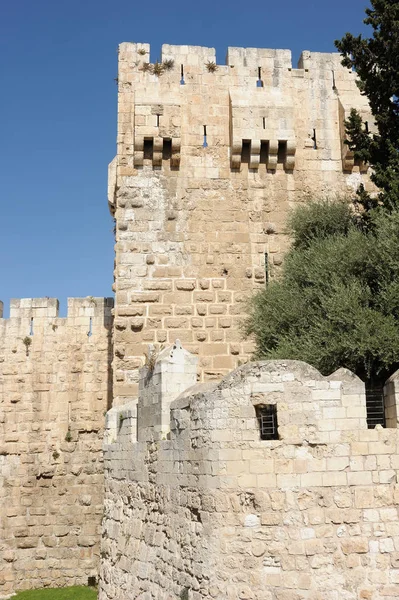 耶路撒冷的古城墙 — 图库照片