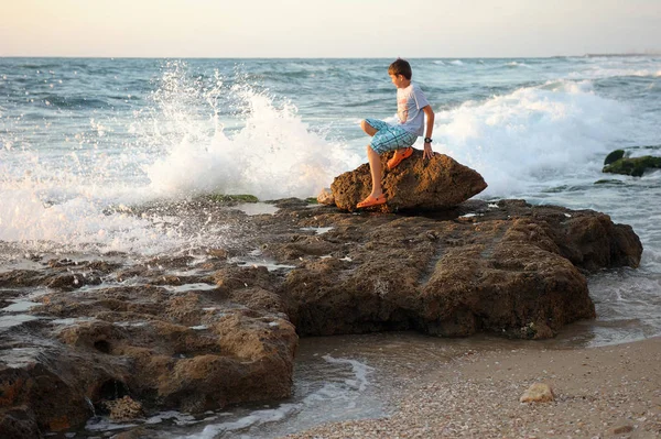 Wybrzeża Morza Śródziemnego w południowym, w Izraelu — Zdjęcie stockowe