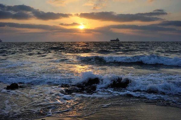 Costa mediterrânica no sul de Israel — Fotografia de Stock