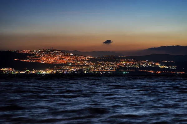 Tiberias city lights Royaltyfria Stockfoton