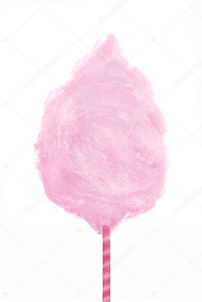 Vector sweet pink cotton candy isolated on white background. Realistic illustration. EPS10