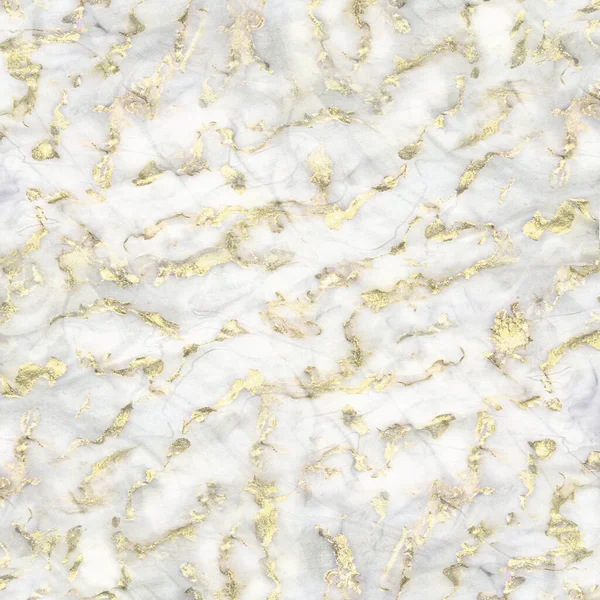 Naturalny Luksusowy Biały Marmur Tekstury Abstrakcyjnych Płynnych Złotych Żył Farby Obraz Stockowy