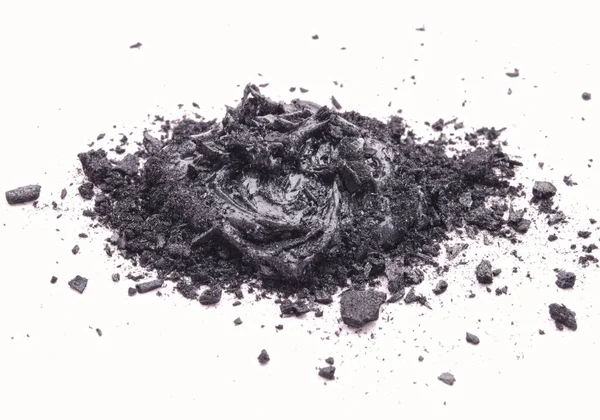 Liquid Solid Black Natural Cosmetic Activated Charcoal Volcanic Clay Scrub — Stock Photo, Image
