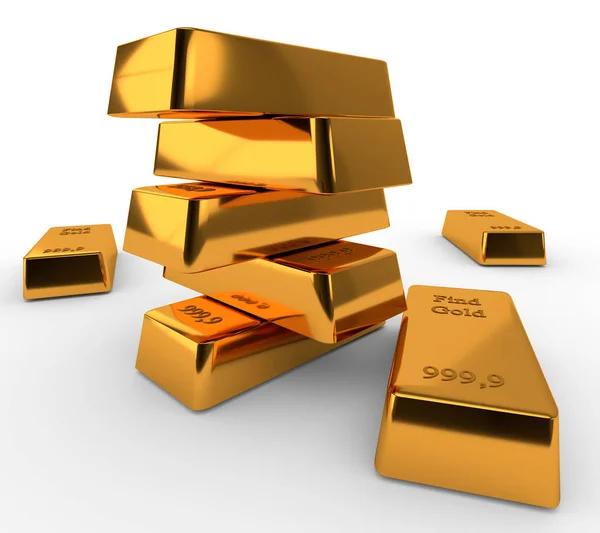 Gold isoliert auf Weiß — Stockfoto