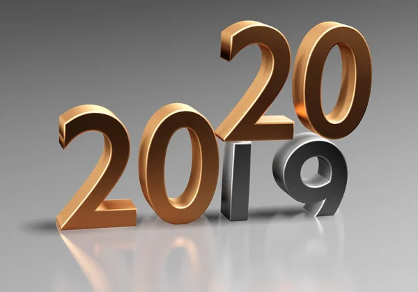 Nytt år 2020 över gamla 2019 — Stockfoto