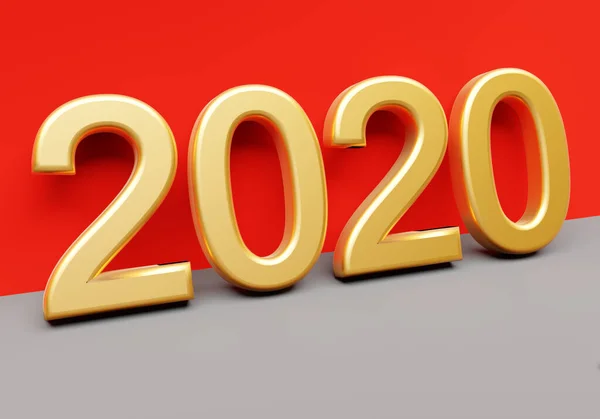 Números de oro del Año Nuevo 2020 — Foto de Stock