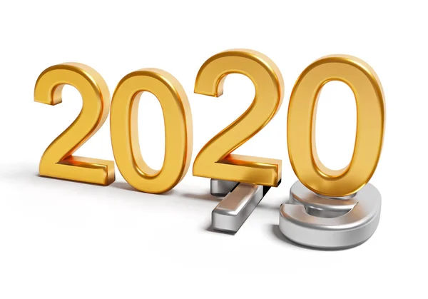 与2019年相比的2020年新年数量 — 图库照片