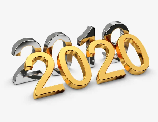 接近2019年的2020年新年黄金数 — 图库照片