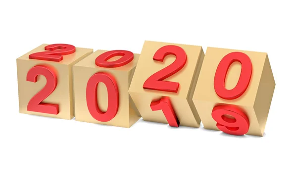 Ano Novo 2020 sobre cubos — Fotografia de Stock