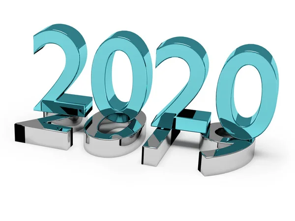 Numbers of New Year 2020 over old 2019 — Stock Photo, Image