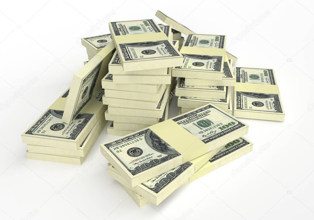 Money stack of dollars. Finance concepts