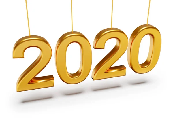Gölgeli 2020 yılının altın sayıları — Stok fotoğraf