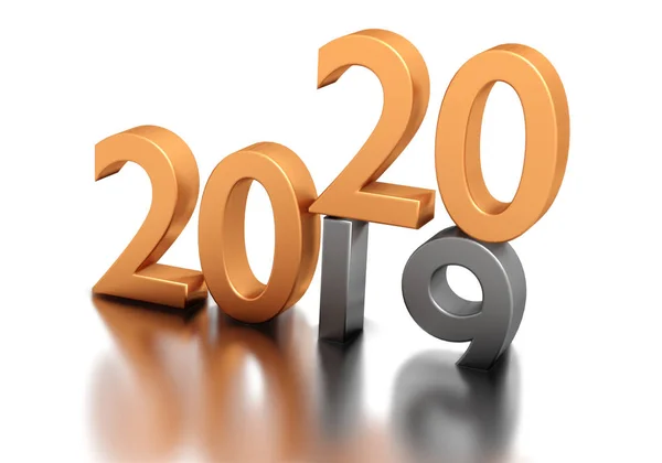 Números de Año Nuevo 2020 sobre el viejo 2019 — Foto de Stock