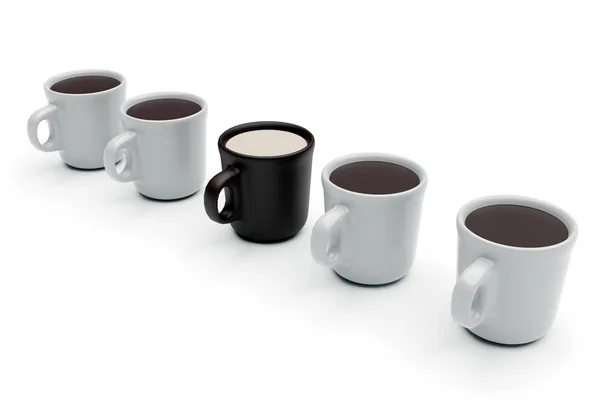 Individuelle Tasse isoliert auf weißem Hintergrund Stockbild