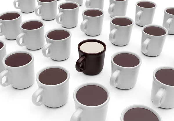 Individuelle schwarze Tasse isoliert auf weißem Hintergrund — Stockfoto