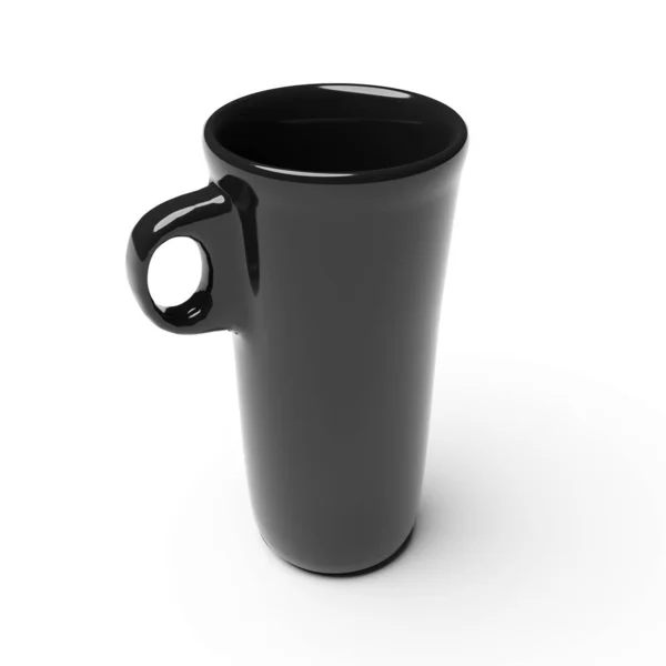 Schwarze Tasse isoliert auf weißem Hintergrund — Stockfoto