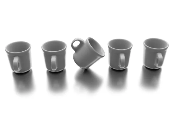 Einzelne verschiedene Tasse isoliert auf weißem Hintergrund Stockbild