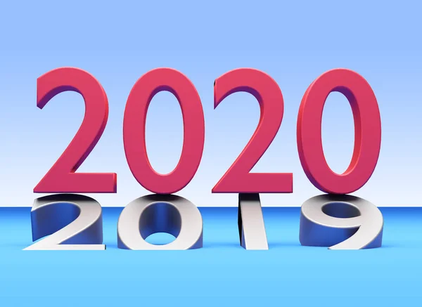 Números de Ano Novo 2020 sobre o velho 2019 — Fotografia de Stock