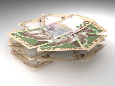 Bir yığın Hryvnia Ukrayna parası. İş konsepti