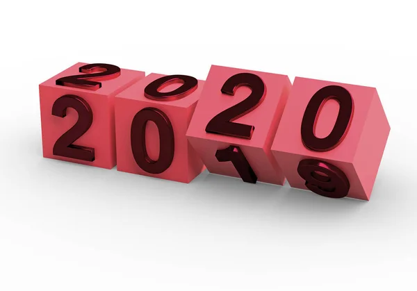 2020 number flips on cubes. New Year — Stock Photo, Image