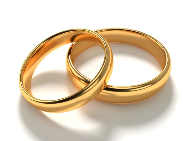 골드 결혼 반지는 서로 거짓말 — 스톡 사진