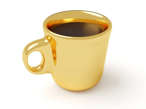 Bebe. Taza amarilla de café aislada sobre fondo blanco — Foto de Stock