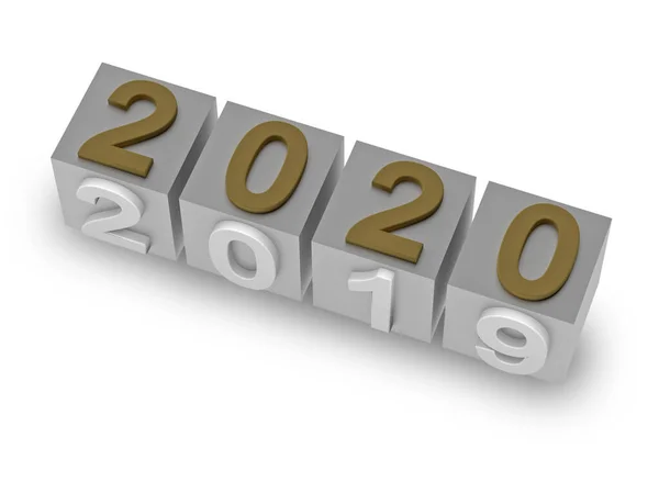 Cubos con año nuevo 2020 — Foto de Stock