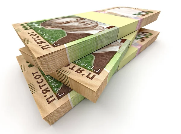 Pilha de dinheiro ucraniano hryvnia. Conceito de negócio — Fotografia de Stock