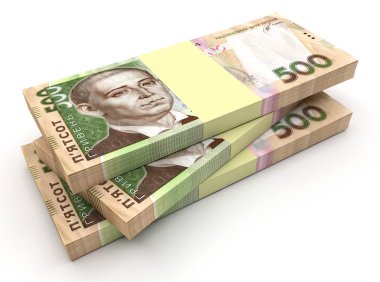 Bir yığın Hryvnia Ukrayna parası. İş konsepti