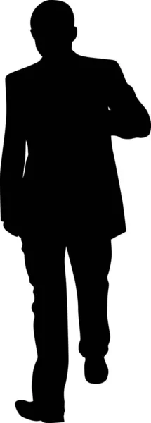 Silhouette eines Mannes im Anzug, der geht — Stockvektor